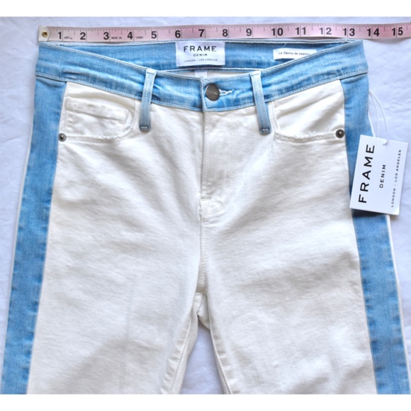 FRAME DENIM WOMEN NWT LE SKINNY DE JEANNE COLORBLOCK ARIZONA JEAN. SIZE 26 - Picture 7 of 11